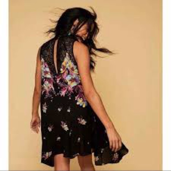 Free People Intimately Marsha Floral Print Lace Slip Dress Sexy Boho Romantic S - Picture 1 of 7